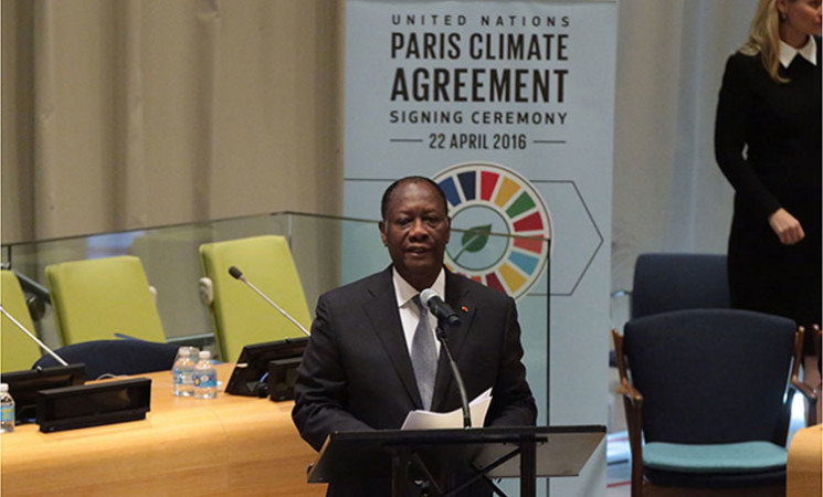 Discours de S.E.M. Alassane Ouattara,lors la cérémonie d'ouverture de la signature de l'accord de Paris sur le climat, aux Nations Unies à New-York