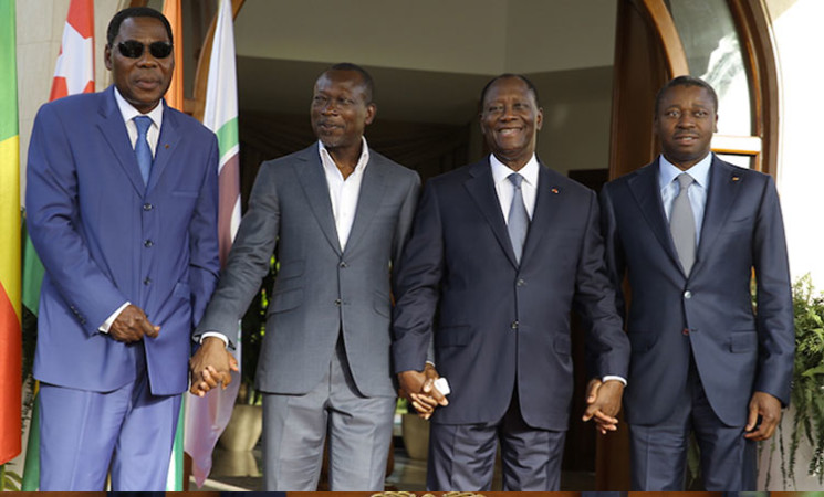 Le Chef de l’Etat a eu un entretien avec ses homologues béninois, togolais et l’ancien Président de la République béninoise
