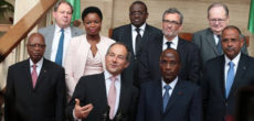 Entretien du Président de la République avec une délégation du Groupe Société Générale, conduite par son Directeur Générale, M. Frédéric OUDEA