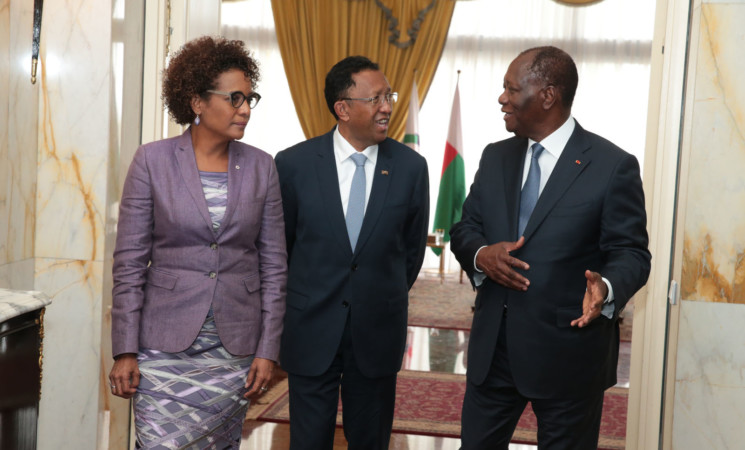 Le Chef de l’Etat a eu des entretiens avec le Président malgache et la Secrétaire Générale de la Francophonie ainsi qu’une délégation française