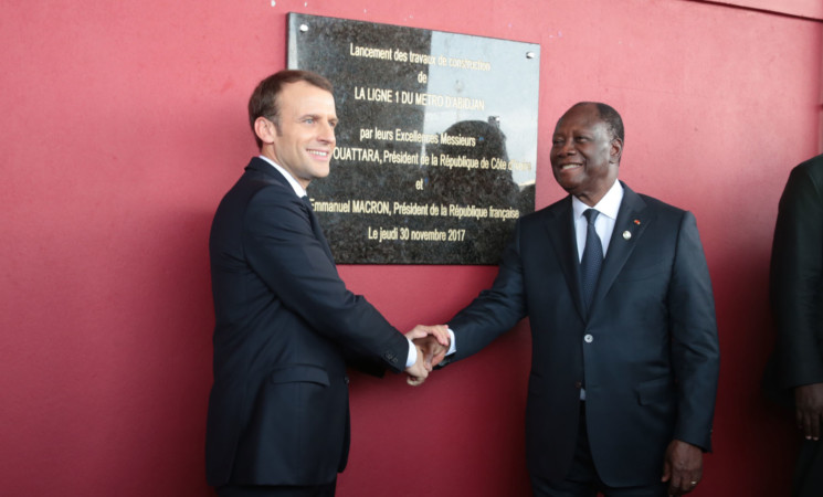 Le Chef de l’Etat et son homologue français ont eu un entretien et ont procédé au lancement des travaux du Métro d’Abidjan.