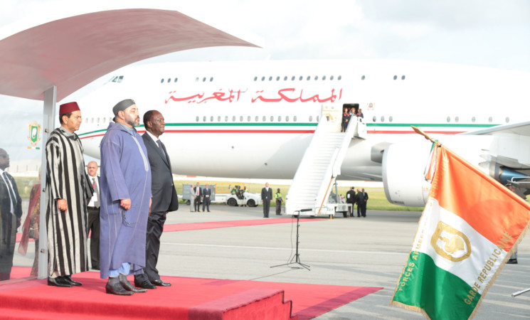 Le Roi du Maroc est arrivé à Abidjan pour une visite d’Amitié et de Travail.