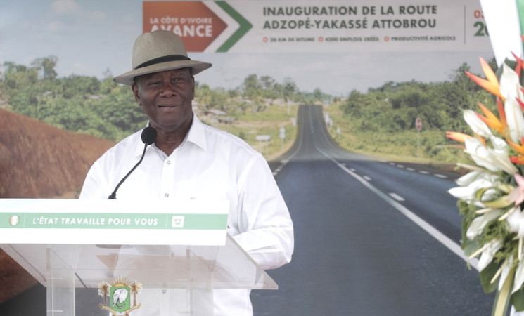 ALLOCUTION DE SEM ALASSANE OUATTARA A L'OCCASION DE LA CEREMONIE D’INAUGURATION DE LA ROUTE ADZOPE –YAKASSE- ATTOBROU