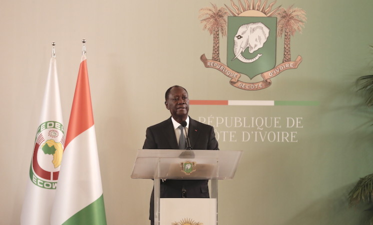 PRESENTATION DES VŒUX AU PRESIDENT DE LA REPUBLIQUE-ALLOCUTION DE S.E.M ALASSANE OUATTARA  AUX FORCES DE DEFENSE ET DE SECURITE